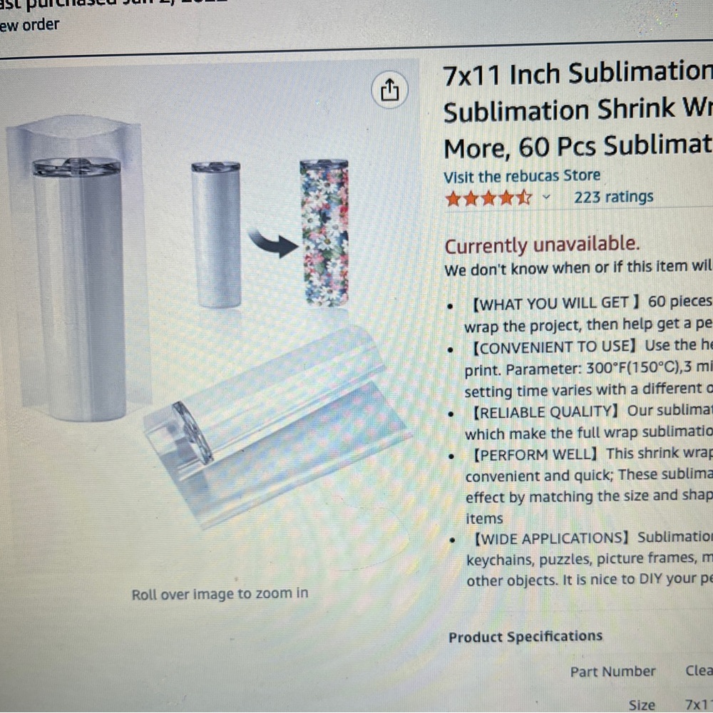 Sublimation shrink wrap sleeves